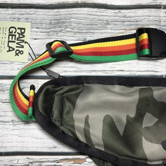 NEW Pam & Gela Belt Bag Crossbody Fanny Pack Camo Print Grunge Purse NWT $175 - Picture 10 of 12